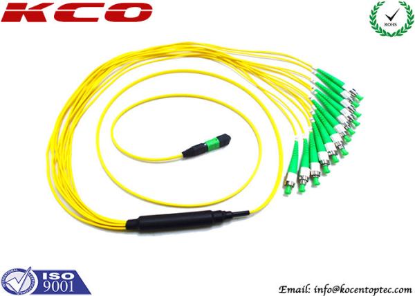 Cheap MPO APC to 12 FC APC Fibre Optical Patch Cable / 12 Cores Optical Fiber Jumpers for sale