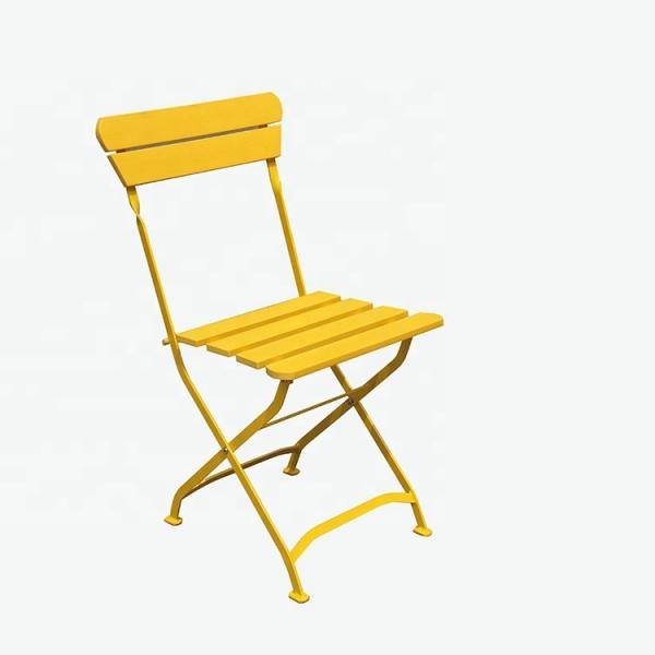 Cheap Outdoor Yellow Folding Beach Lounge Chair Metal Powder Coated Tube Frame Fold Up Beach Lounger for sale