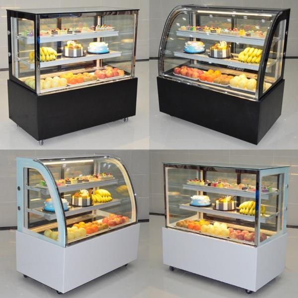 LED Light Bakery Cabinet Cake Display Chiller With Easy Moving Wheel