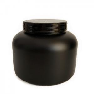 Best 1250ml Round Fat Plastic Large Wide Mouth Canister Black Storage Jars For Pet Food wholesale