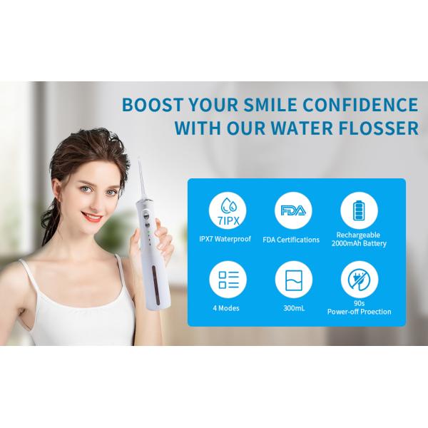 Advanced Cordless Water Flosser with 4 Modes and 300ml Tank Capacity for Optimal Cleaning