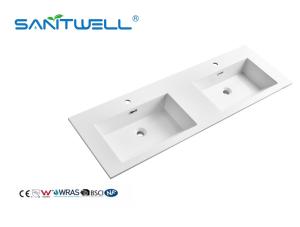 Top Quality SWJ1400D Wholesale China Suppliers Artificial Stone Basins Double Hand Washing Basins
