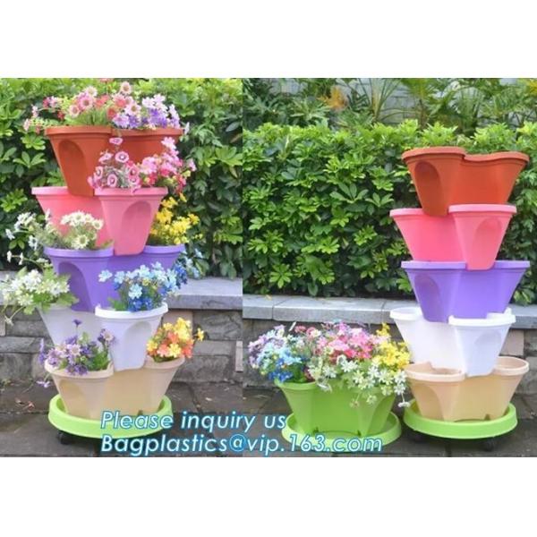 Stacking Flower Pot Tower Stackable Vertical Plastic Garden Planter Vegetable Flower Strawberry Planter Pot Grow Fresh