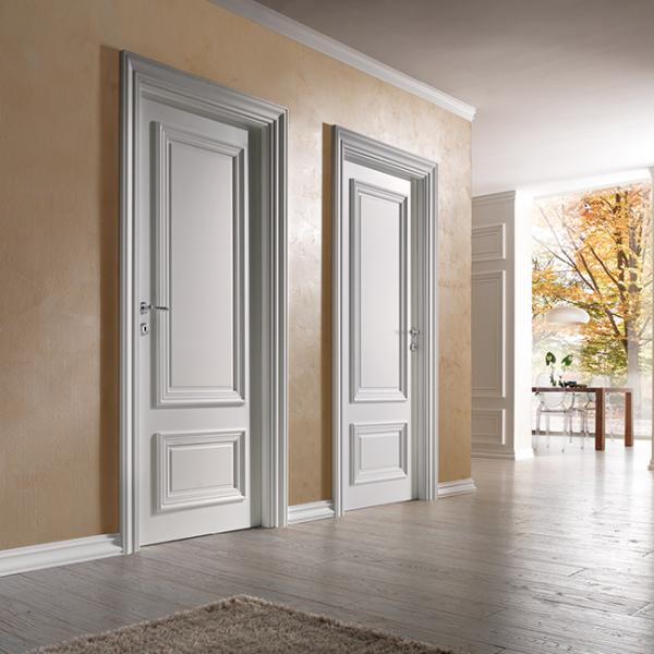 Durable Interior Solid Wood Doors Customized Size / Color With Tempered Glass