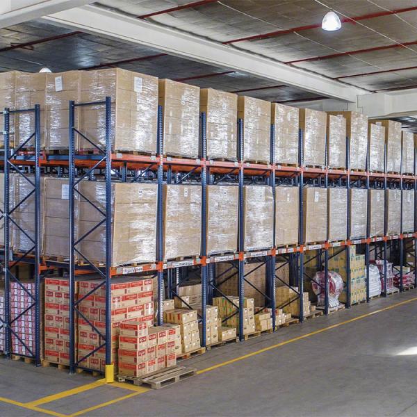 Q235B Or Q355B Steel Push Back Warehouse Racking High Density Pallet Racking 2–6 Pallets