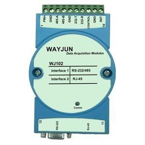 China WAYJUN Modbus RTU to TCP , RS232/485 to Ethernet Module,blue Support AUTO MDI / MDIX DIN35 on sale