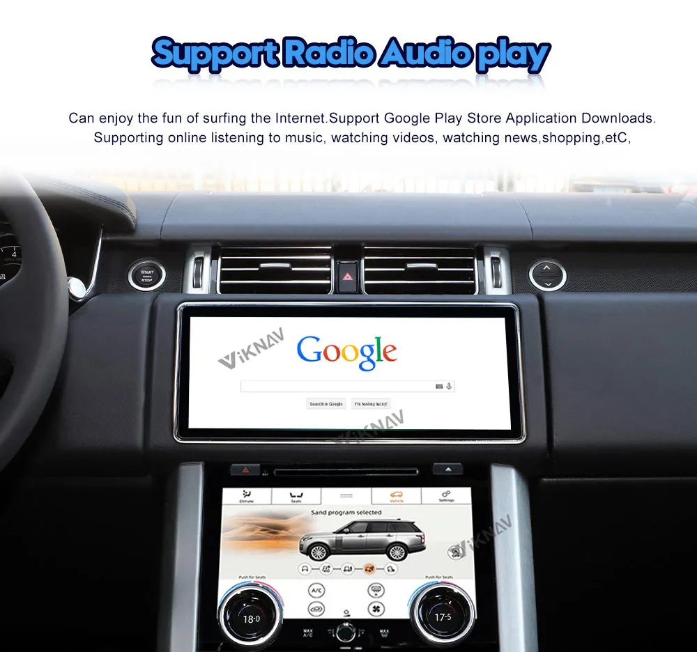 12.3inch Android car radio For Range Rover Vogue L405 2013-2020 AC Touching Screen Multimedia Player Navigation Stereo