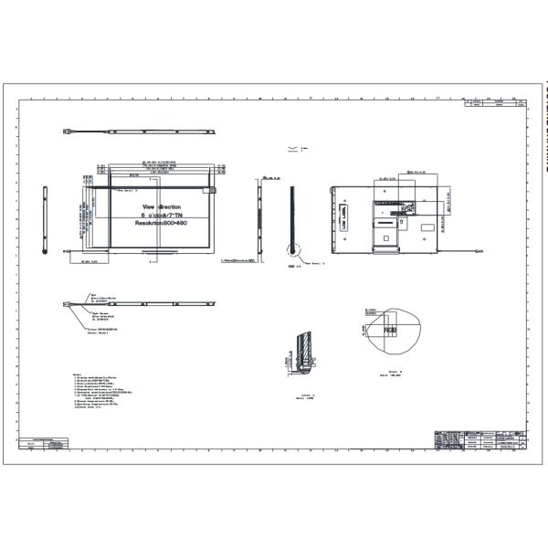 TN Type 7 Inch TFT LCD Display Module With 70/70/60/70 Viewing Angle For Electric Bike