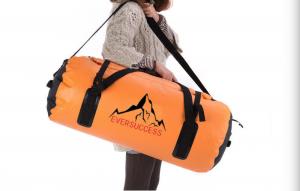 China 60L Orange Waterproof Travel Bags 600D Sports Duffel Bag Holdall Shoulder on sale