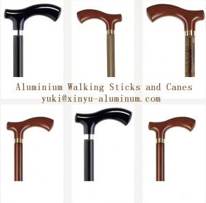 China Wooden Grain Transfer Printing Aluminium Round Tube for Walking Sticks / Canes on sale
