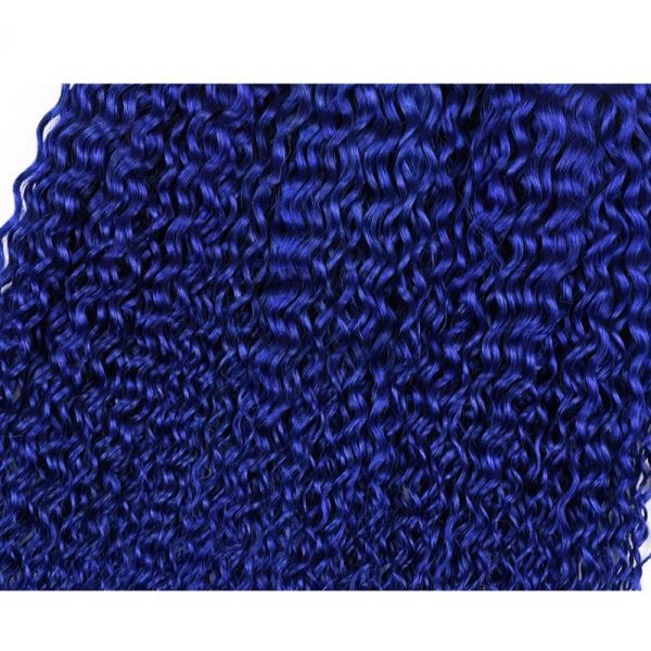 #T1B/Blue Kinky Curly Remy Human Hair Bundles Sew In Weave Bundles Brazilian Bundle Deals