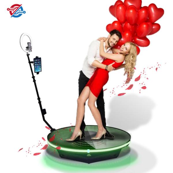 Cheap 4 Person 360 Rotating Photo Booth With Led Light Phone Ipad Camera Holder Shooting Tool for sale