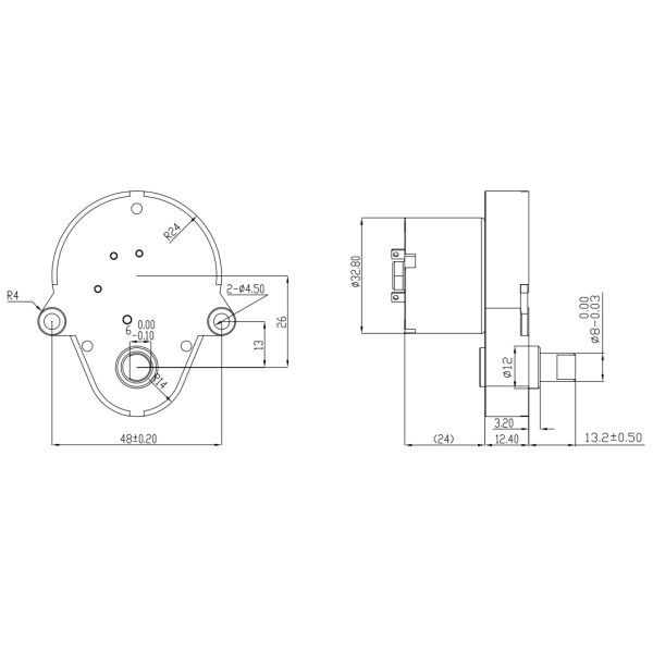 DC GEAR Lino Motors Round Shape 160g Dc Gearmotor 24v GM48