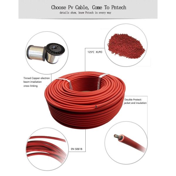 Single Core 6mm2 1500V Solar System Accessories , Solar PV Cable