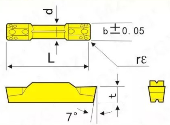 Tungsten Cemented Carbide Grooving Inserts Tungsten Carbide Glass N151.2-300-4E