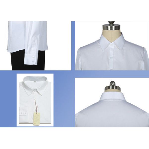 Twill Woven Fabric Office Work Uniforms Plain Dyed Free Ironing With Fashion Lapel