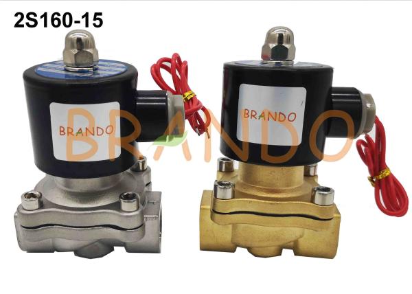 Cheap Two Way 1/2'' 2S160-15 Pneumatic Water Solenoid Valve Stainless Steel/Zinc Alloy Body NBR Seal for sale