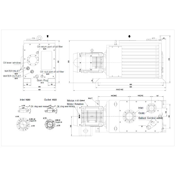 275 m3/h High Speed Rotary Vane Vacuum Pump 25 L Oil Need 7.5 kW,lubricated rotary vane vacuum pump