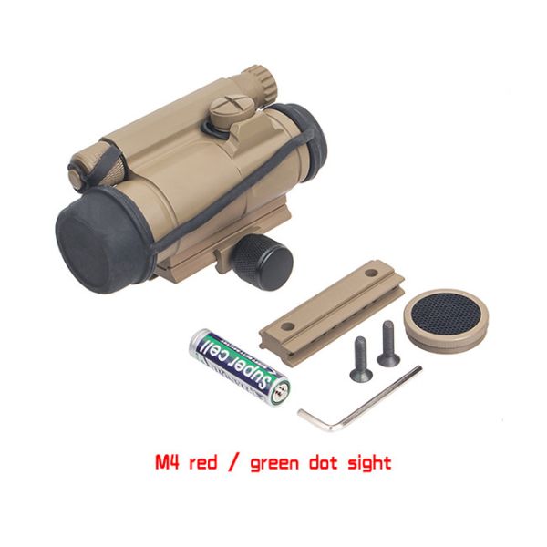 Fixed Focus Type Green / Red Dot Sight Scope Tactical M4 2 MOA Dot DE Housing