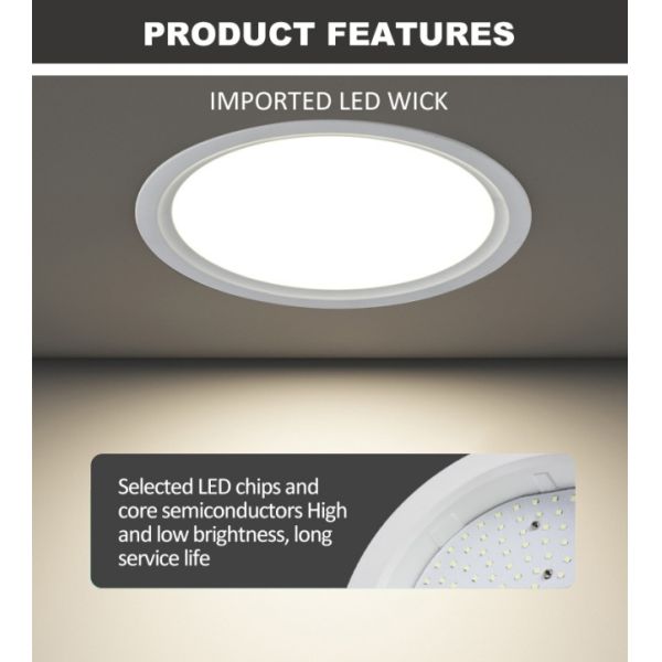 Recessed LED Ceiling Downlights IP44 Aluminum LED Panel Downlight
