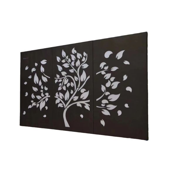 Metal frame inlaid art glass indoor decorative room divider screen