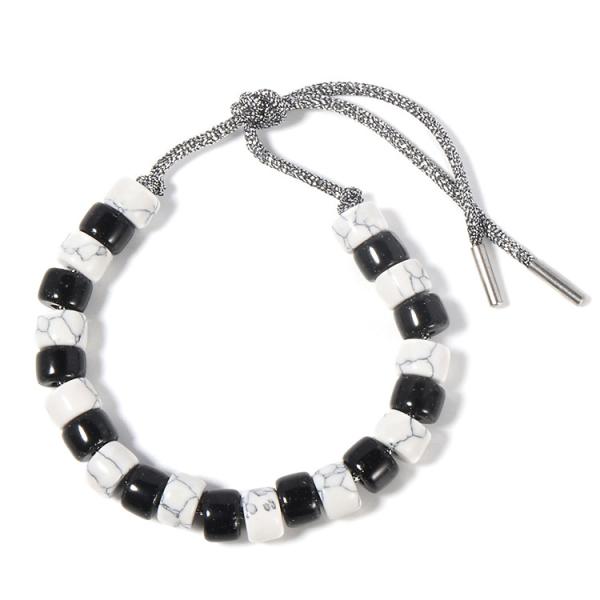 Cheap Traditional Black And White Cool Unisex White Turquoise Forte Beads Bracelet for sale