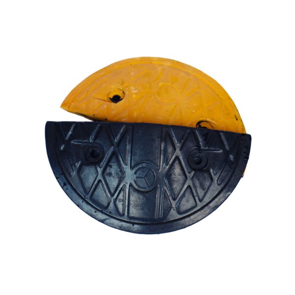 Raceway Round Rubber Yellow Black Driveway Speed Bumps