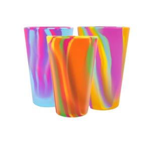 Best Food Grade Silicone 480ml Tie Dye Silicone Tumblers Cups for Drinking Water and Coffee wholesale