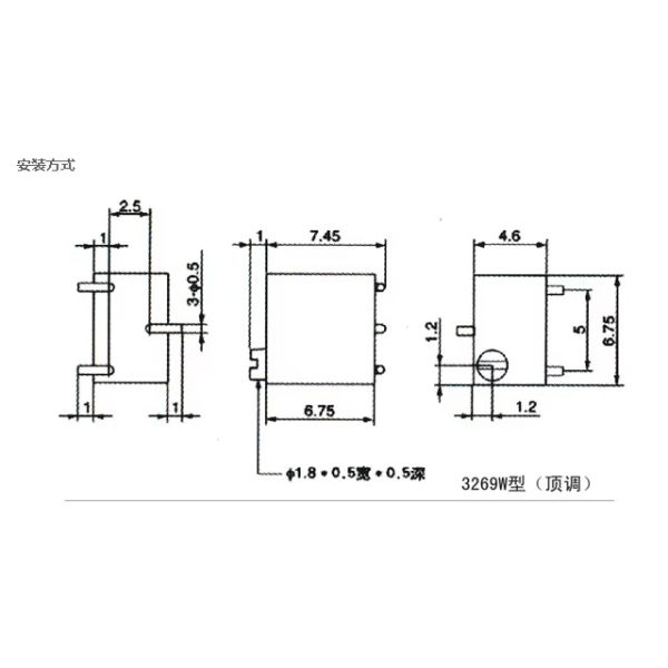 BONENS Series 3269 SMD Variable Resistor Trimming Potentiometer