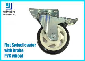 Best 3-5 inch PVC / ESD Flat Free Swivel Caster Wheels Plate - mount With Brake Assembly wholesale
