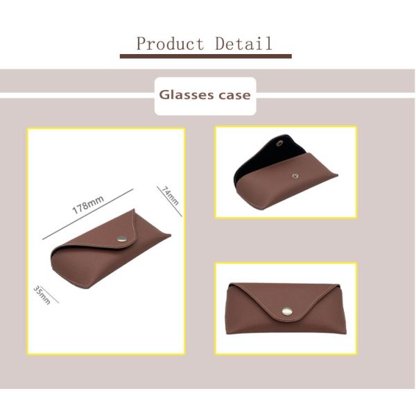 ODM Pink Hard Leather Eyeglass Case 178x74x35mm
