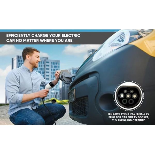 Spring Coiled EV Charging Cable Type 2 To Type 2 16A 32A Electric Car Charging Cable