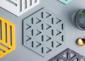 China 15.5*17.5 Cm Felt Coasters Creative Hexagon Design Multi Purpose For Vase / Mouse Mat on sale