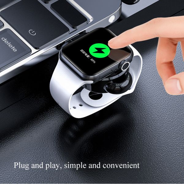Fast Magnetic Charging 2W Wireless Smart Watch Charger Keychain For Apple Iwtach