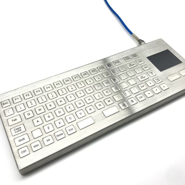IP67 Desktop Industrial Waterproof Keyboard With Touch Pad SUS304 stainless steel