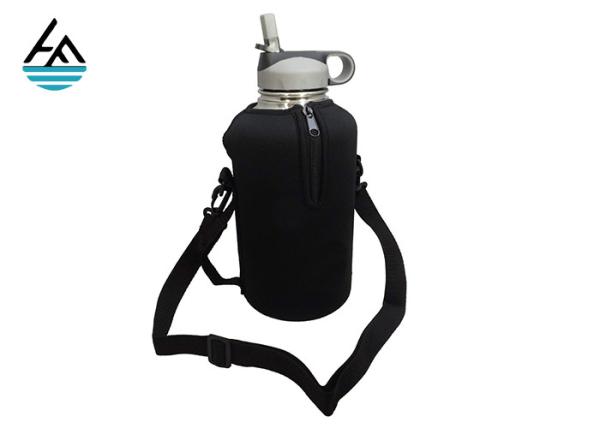 Cheap Black Printed Zipper Neoprene Can Sleeve Washable Cup Cooler Bag for sale