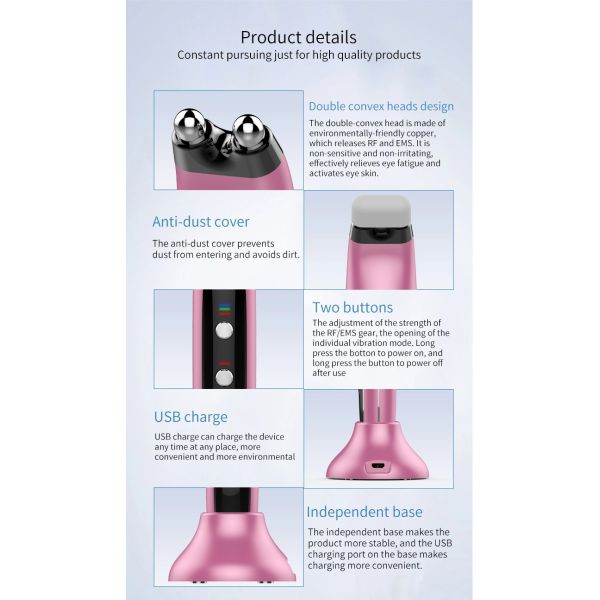 Microcurrent EMS Facial Massager Device Electric Vibration Anti Wrinkle Eye Massager