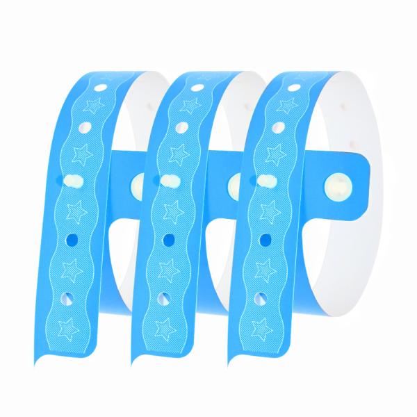 Cheap Blue Vinyl PVC Wristbands Waterproof For Water Activities And Sports Events for sale