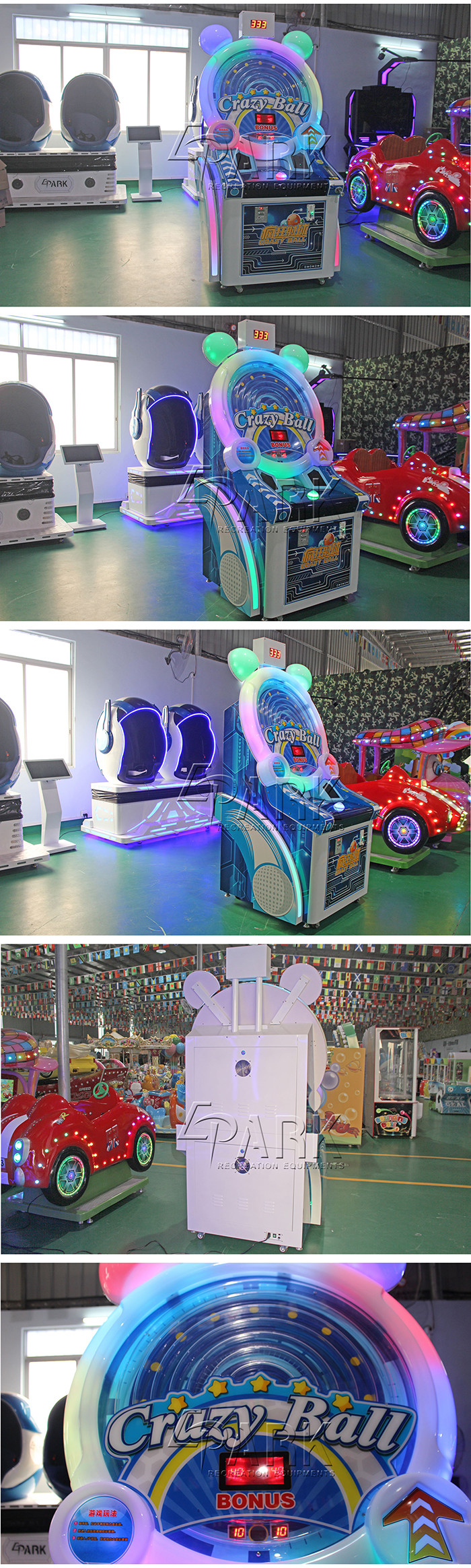 Amusement Park Coin Operated Arcade Machines Crazy Ball Blue Entertainment Equipment