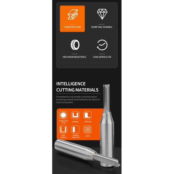 Customized Cheap Price 1/2 12mm Shank TCT Two-Edged Straight Bit Router for CNC Wood Working Cutting Bit