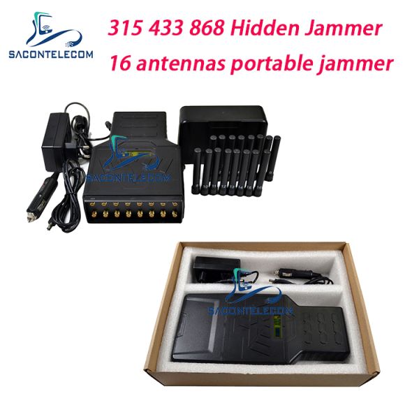 16 Antennas 12000mAh 12w Hidden Mobile Signal Jammer 2G 3G 4G GPS WiFi 5G