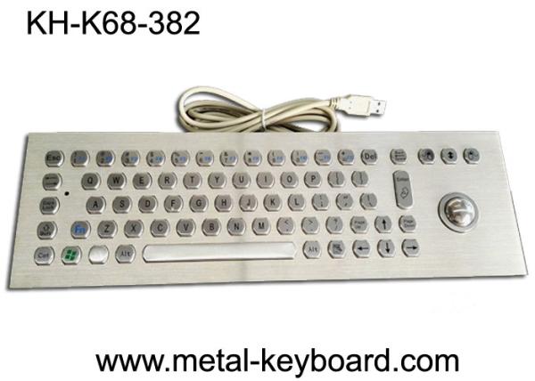 Cheap 67 Keys Industrial Ss Metal Computer Keyboard With 25mm Laser Trackball Mouse And Buttons for sale