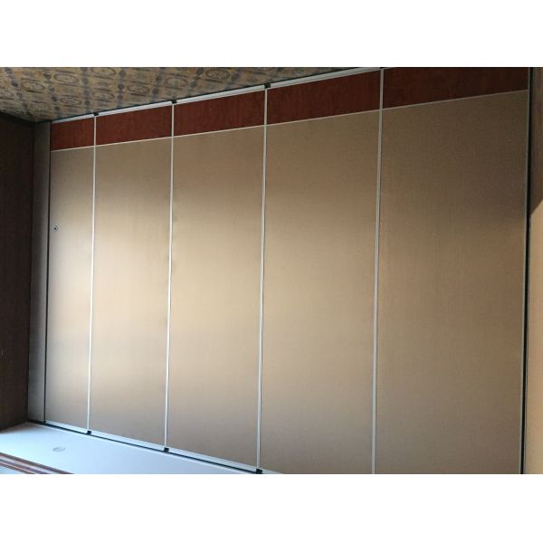 Melamine Surface Movable Track Roller Acoustic Partition Wall For Hotel 4m Height
