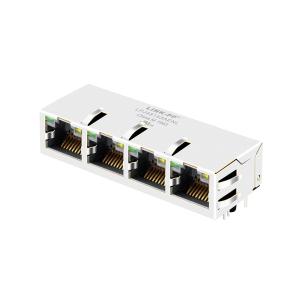 China 4 Port PoE RJ45 Connector Magjack 10/100Base-T Bob Smith Termination on sale