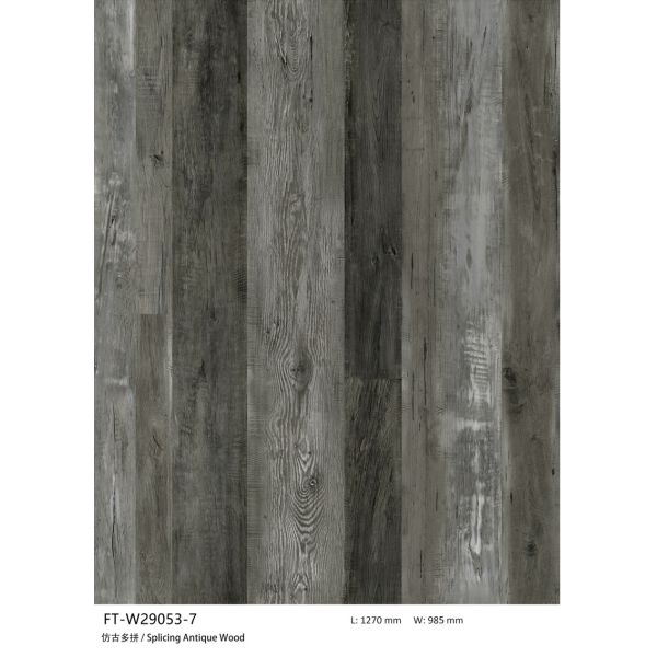 Thin Splicing Antique Wood Stone SPC Vinyl Click Flooring Polyvinyl Composite GKBM FT-W29053-7 Greenpy