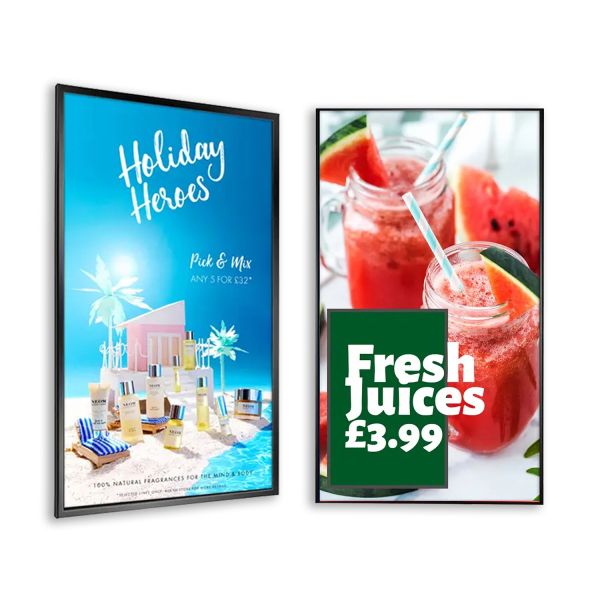 High Brightness 2500nits 55 Inch Narrow Border Window Screen Semi Outdoor Ad Player LCD Display