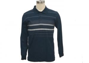 Best Soft Mens Pique Polo Shirts , Mens Long Sleeve Polo T Shirts With Flat Knit Collar wholesale