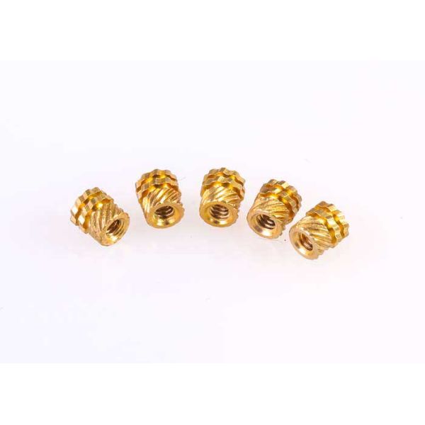 Plain Brass Knurled Nut Customized Size With Automatic Lathe Machining