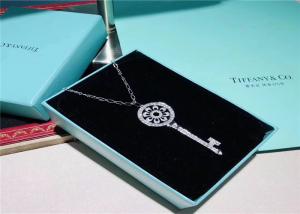 Best Large Size 18K Gold Tiffany And Co Key Pendant Necklace With Pave Diamonds wholesale