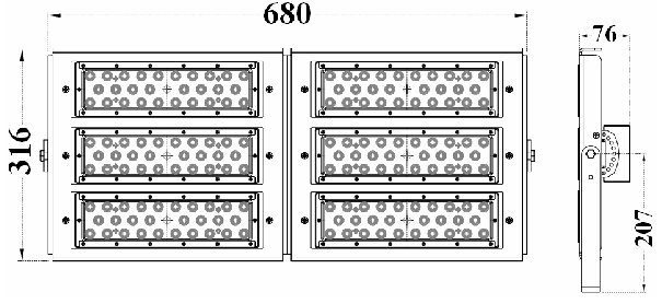 IP66 LED Stadium Light , High Mast LED Flood Lighting 300w 400w 500w 5 Years Warranty